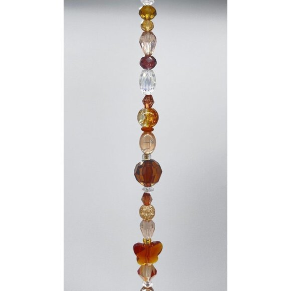 Beaded Suncatcher - Brown Butterfly - Clear Crystal Ring  -  Indoor/Outdoor - Picture 6 of 13